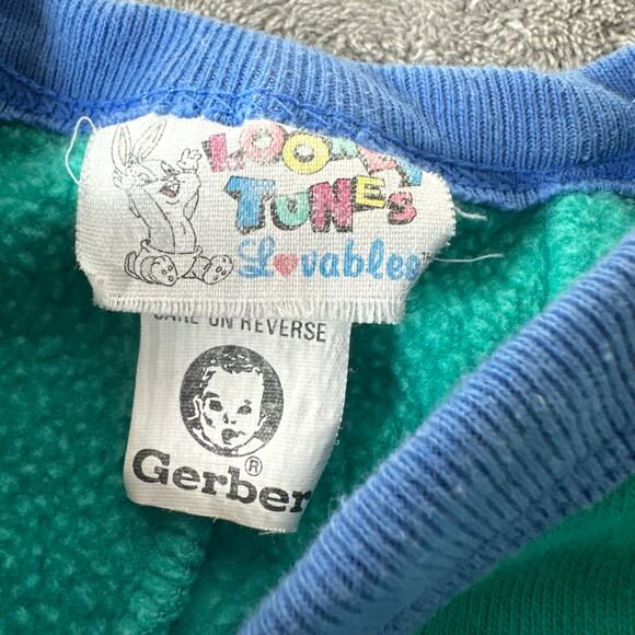 Vintage baby looney tunes bugs bunny Sylvester one piece 24months 90s - Picture 7 of 8